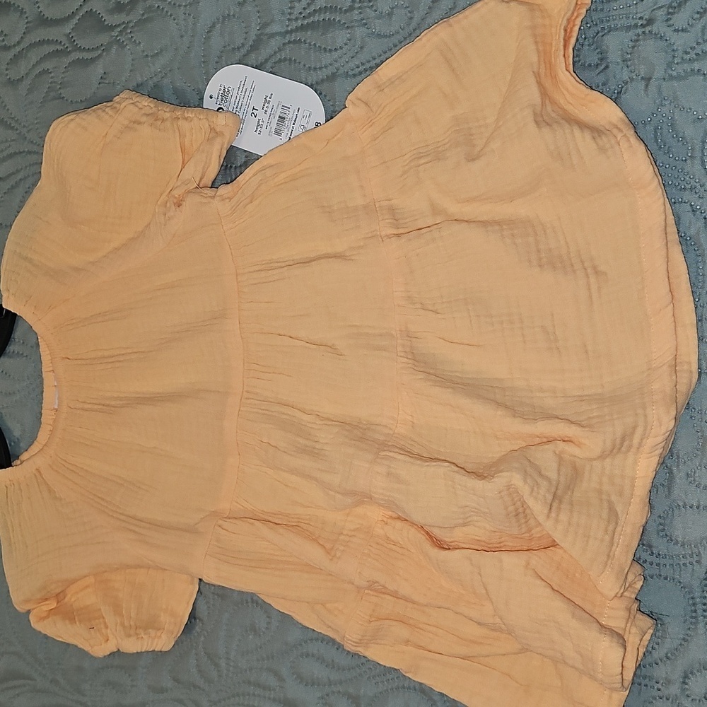Wonder Nation Peach Textured Tier Infant Dress